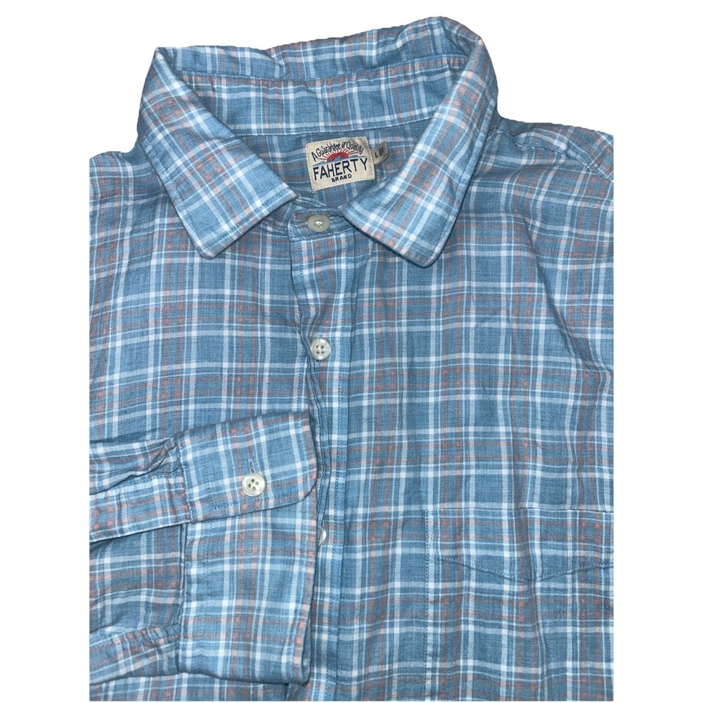 Faherty Womens Large Long Sleeve Button Up Plaid Shirt